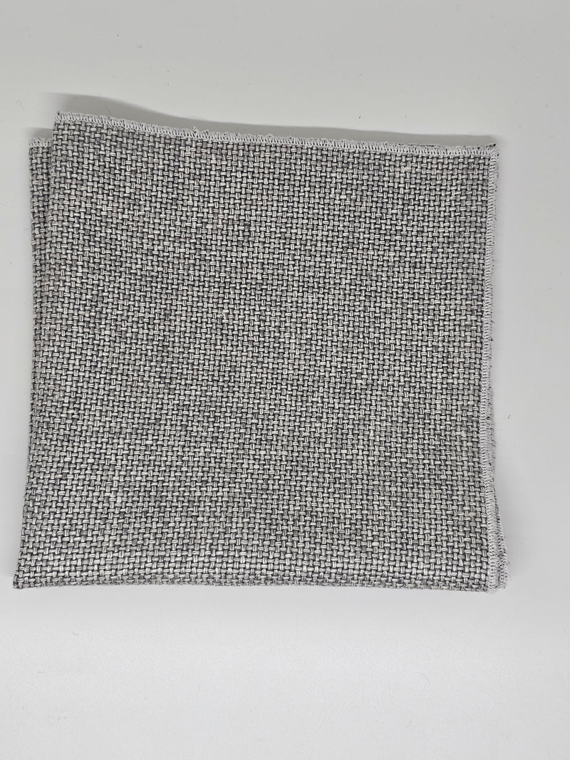 LINEN & WOOL SOLID GREY POCKET SQUARE