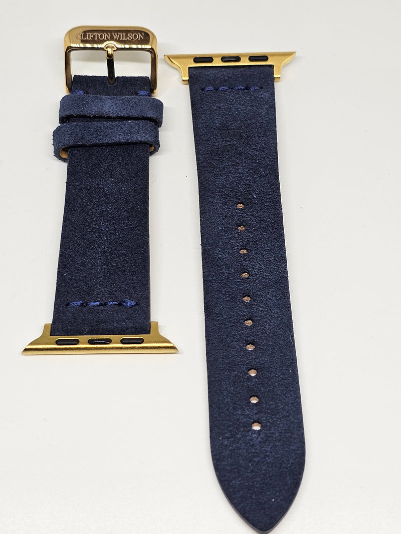 NAVY SUEDE APPLE WATCH STRAPS