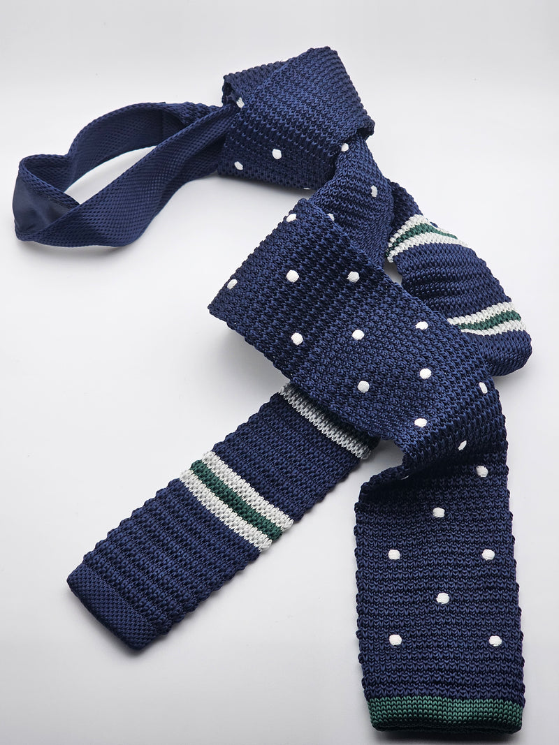 NAVY & WHITE POLKA-DOT