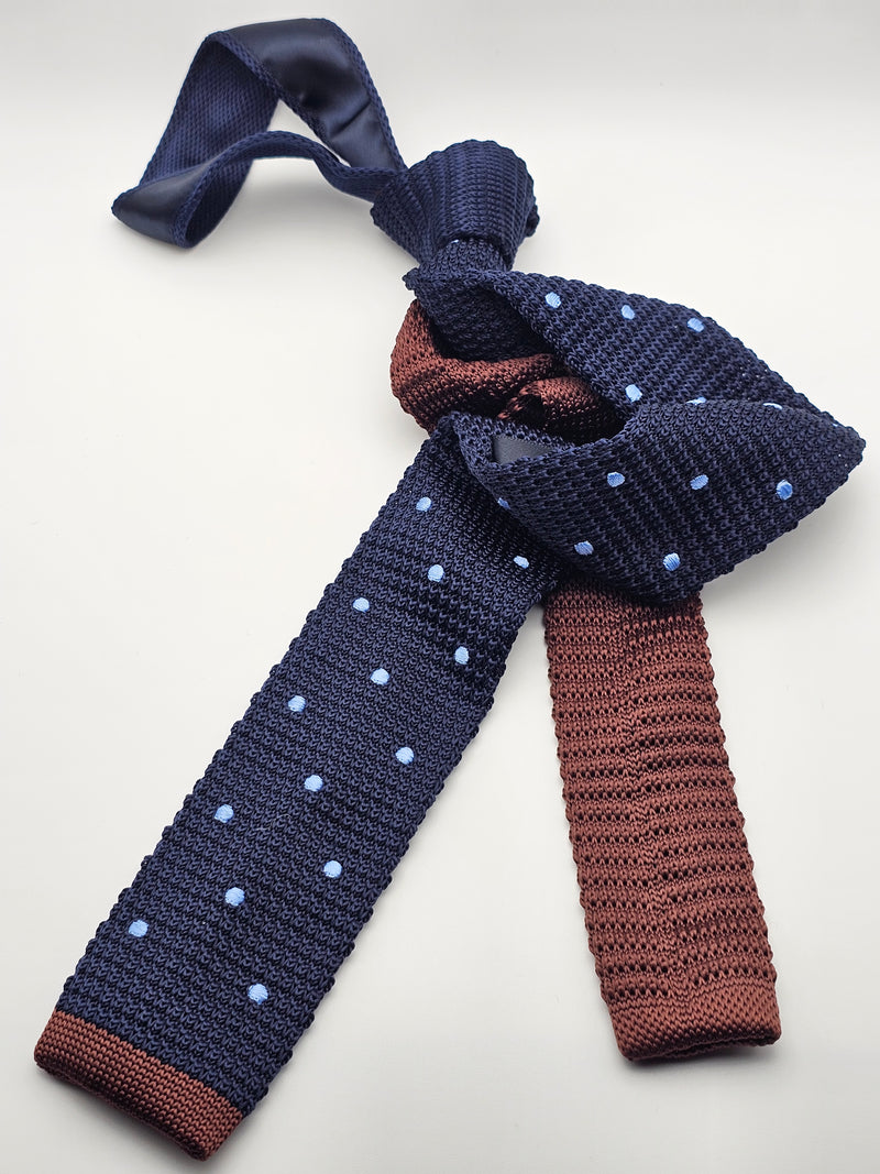 NAVY & BROWN POLKA-DOT