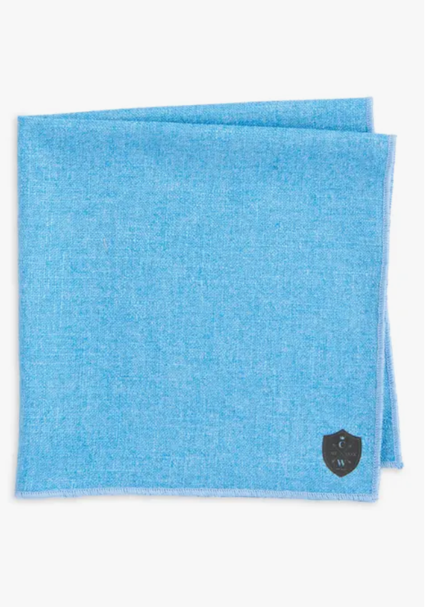 Blue Wool Pocket Square