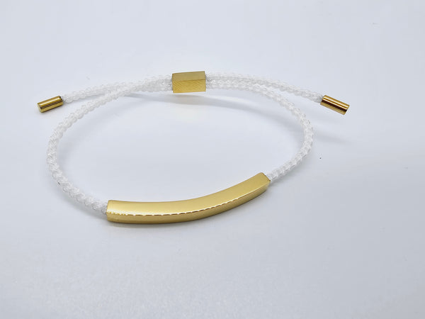 White & Gold Braided Bracelet