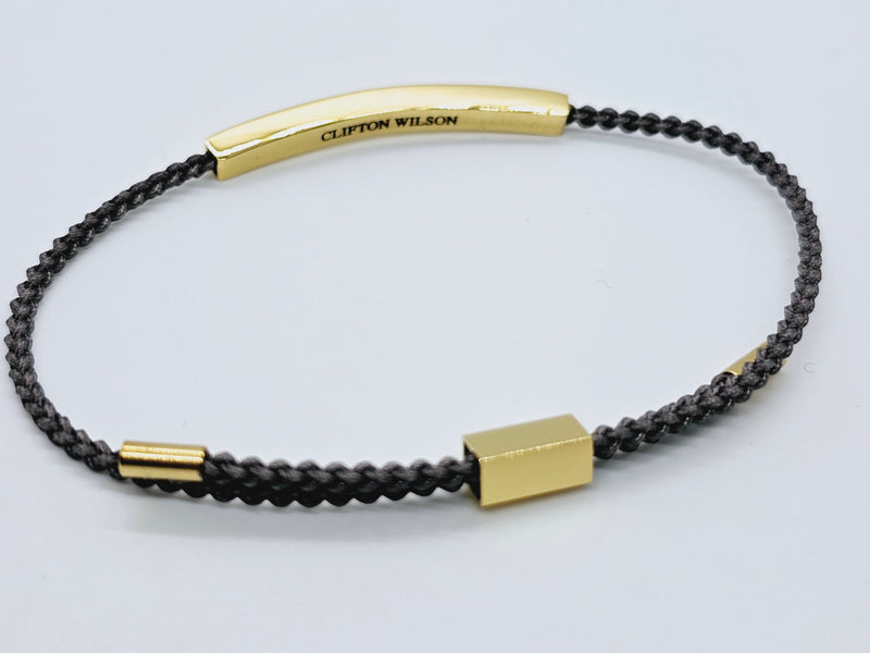 Grey & Gold Braided Bracelet