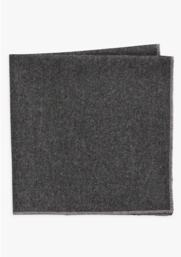 Gray Wool Pocket Square