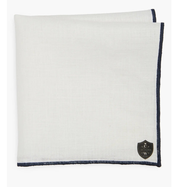 WHITEN LINEN NAVY TRIM