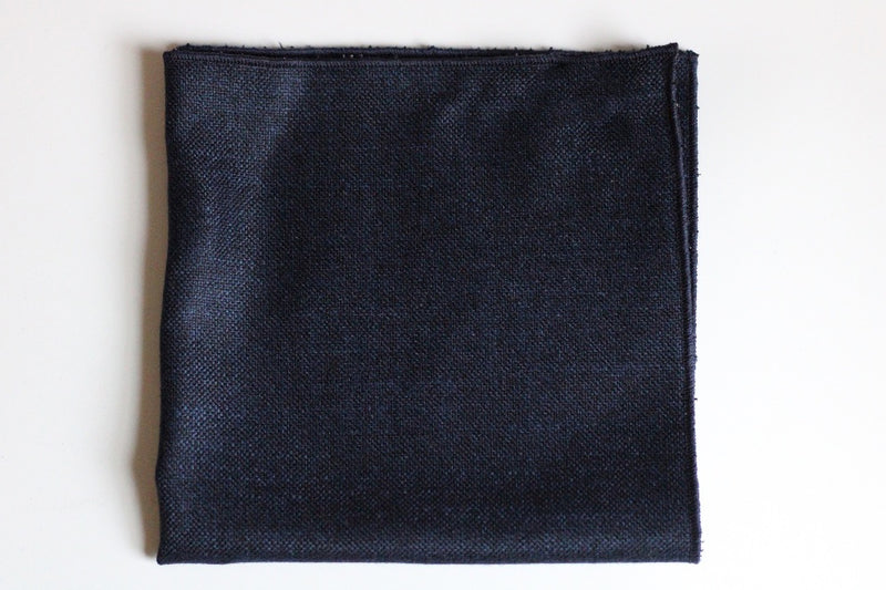 Taylor Solid Navy Wool Pocket Square