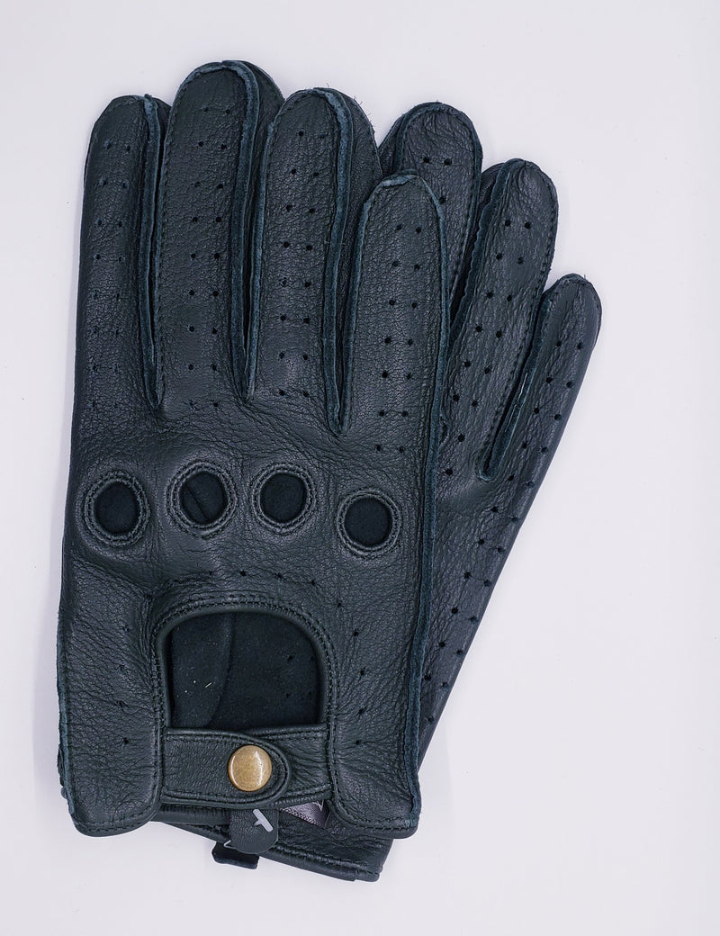 Hunter Green Deerskin Leather Driving Gloves